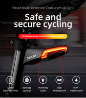 Meilan X5 Wireless Bike Bicycle Rear Light Laser Tail Lamp Smart USB Rechargeable Cycling Accessories Giyo r1 Remote Turn Led