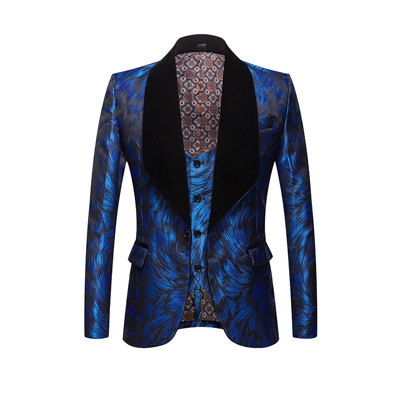 Men's Suit US Large  Size36-46 High Quality Dress Men Jacquard Fabric Suit Jacket