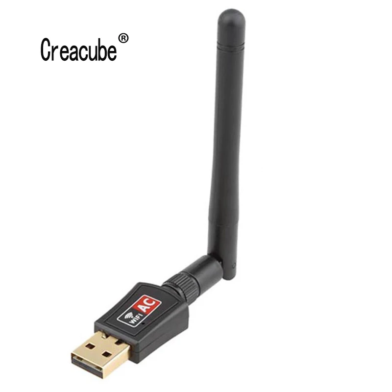 

Creacube 5G Dual Band 5.8Ghz 2.4Ghz 600M 802.11ac Wireless USB WiFi LAN dongle Adapter with Antenna Network for Windows PC Mac