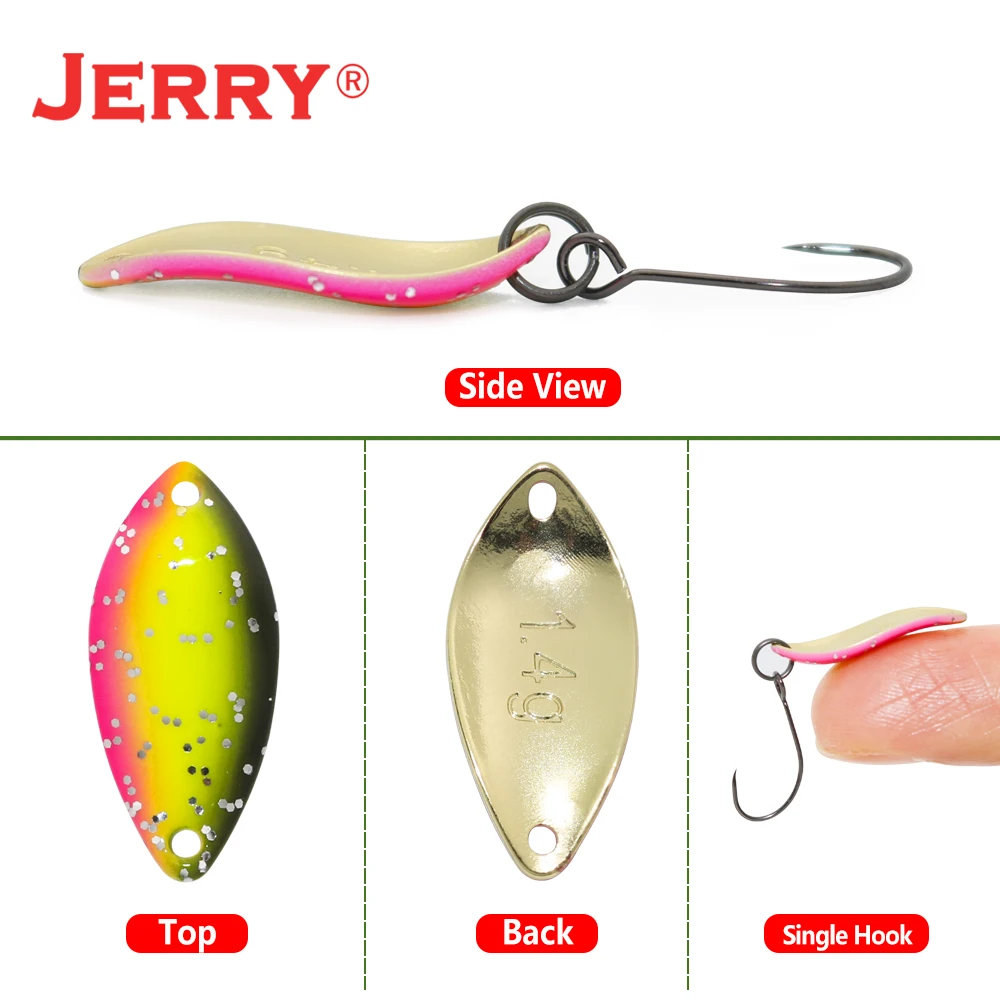 Jerry Taurus Area Trout Spinning Spoon Single Hook Fishing Lure 0.8g 1.4g Artificial Wobbler Perch Bass Baits