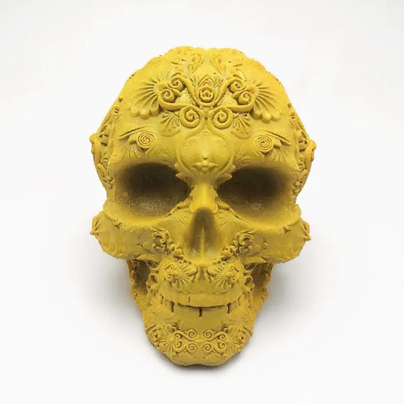 Exquisite pattern skull silicone mold DIY production candle resin handicraft mold