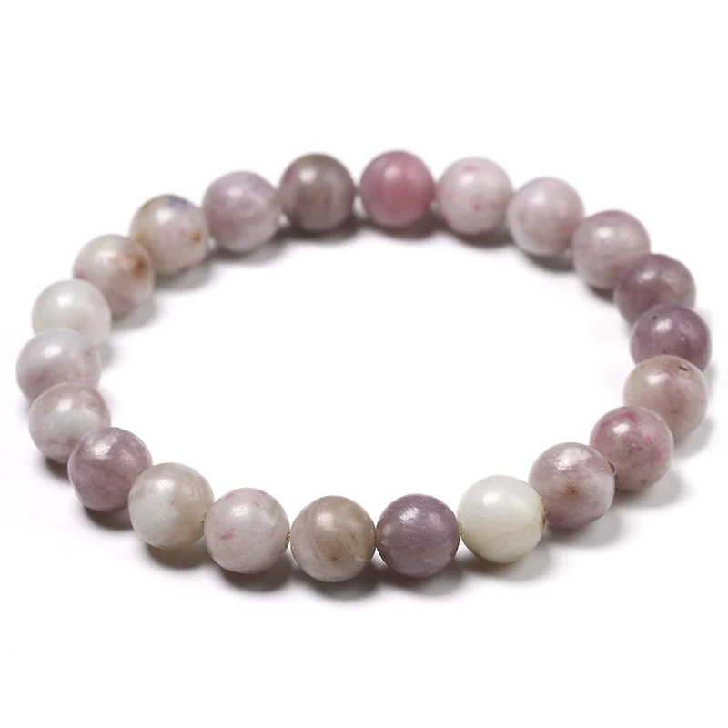 Natural Lepidolite Bracelet Bracelet Fashion Strand Jewelry Cleansing Healing Stone Bracelets Handmade Wrist Accessories