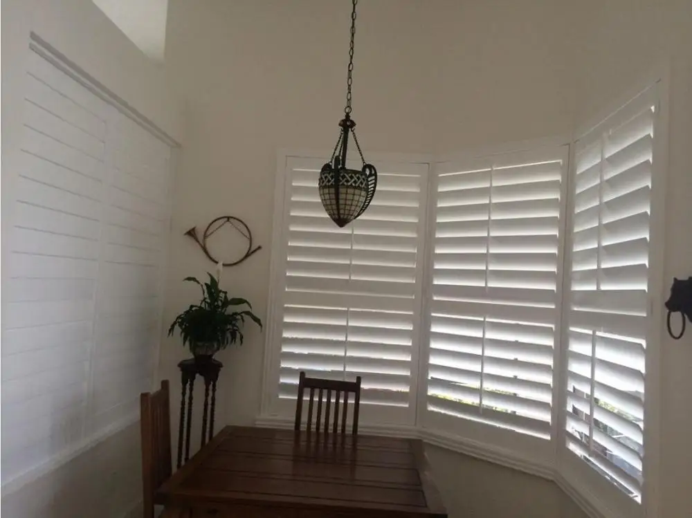 

Custom Basswood Plantation Shutters Wooden Blinds Solid Wood Shutter Louvers PS285