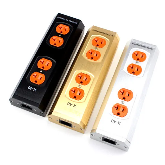 

NEW HIFI Aluminum gold-plated phosphor copper US standard power Distributor 4 seats Power supply array socket