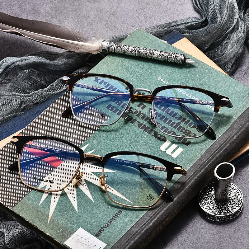 Luxury Brand Designer Ultralight Titanium Optical Glasses Frame Heart Men Retro Eyeglasses Female Prescription Myopia Spectacle