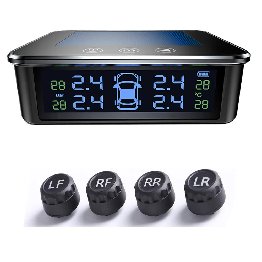 Sikeo Tire Pressure Monitor System Lite Smart Car TPMS Solar Power  Control Auto Security Alarm Systems Tyre Pressure Warning