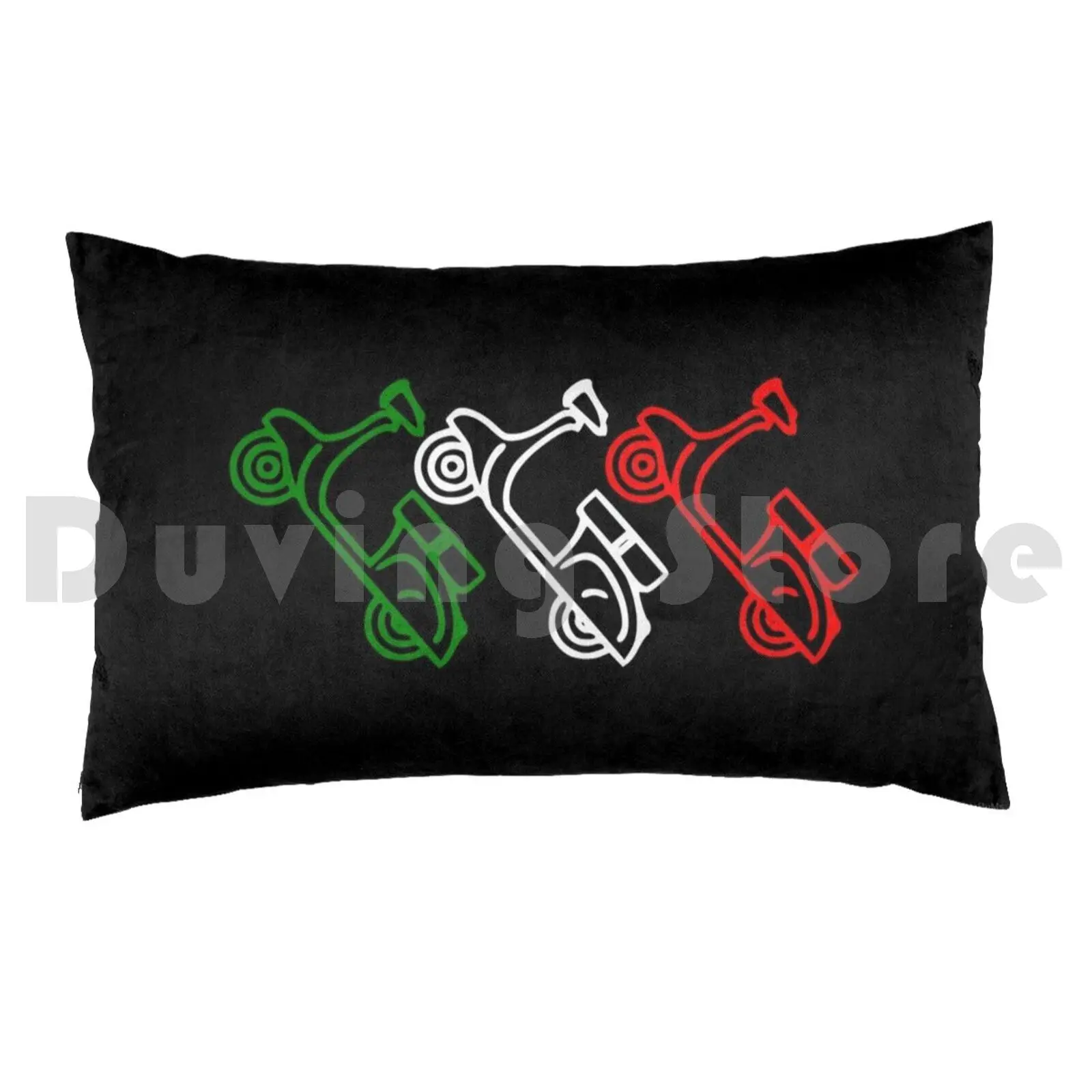 Scooter ItalyPillow case Italy Italian Italian Flag Scooter Azzuro Moped I Love My Engine Banner Flag Pizza