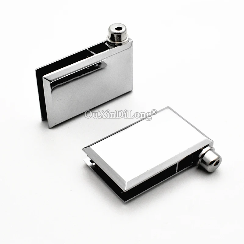 

High Quality 2Pairs Chromed Glass Cabinet Hinges Shopping Mall Display Wine Cabinet Door Hinges Install Up and Down for 6~8mm