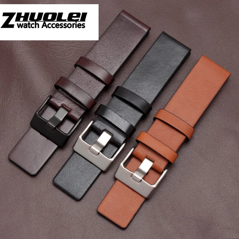cow Leather strap for DIESEL watchband fit DZ7312 | DZ4323 | DZ7257 with stainless steel pin buckle strap24 26 27 28 30mm bands