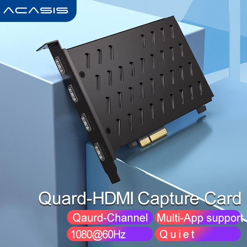 

Acasis Quad HDMI-compatible PCIe Video Capture Card 1080P 60FPS 4-Channel Built-in Capture Device Video Capture Card