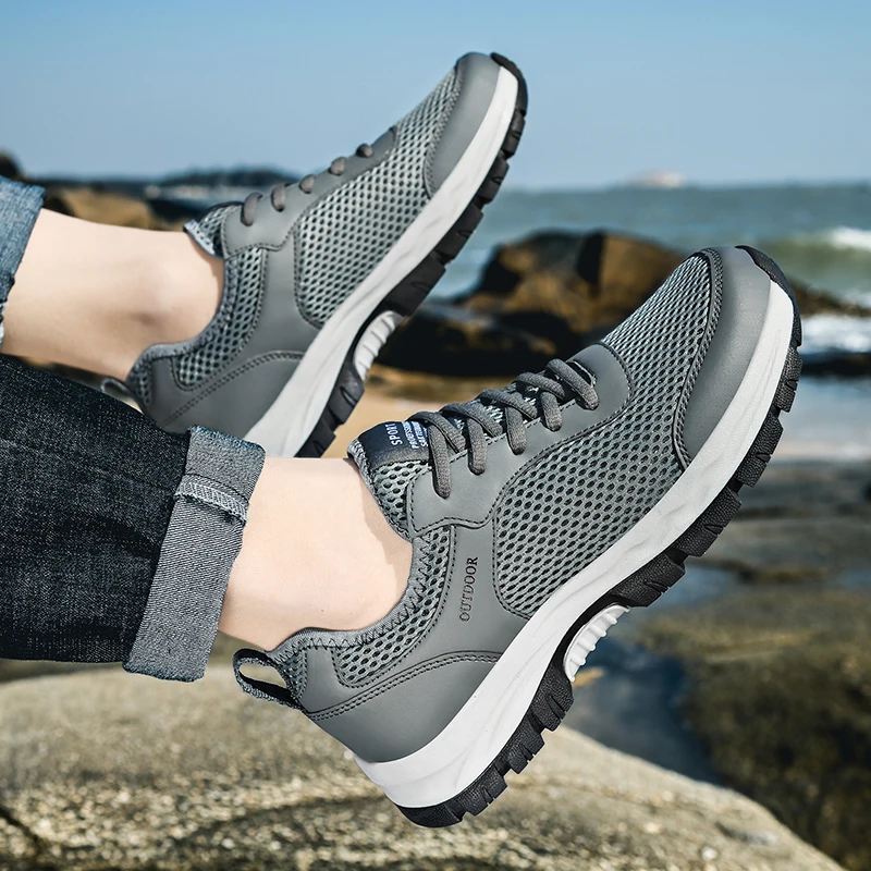 Men Hiking Shoes Trekking Outdoor Sport Shoes Non Slip Tactical Climbing Shoes Water Upstream Sneakers Male Zapatillas Hombre