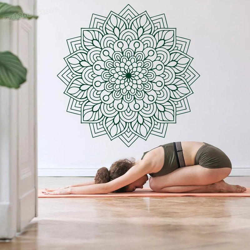 

Mandala Wall Decal Vinyl Sticker Yoga Meditation Mandala Wall Sticker for Home Room Yoa Studio Decor Removable Sticker B931