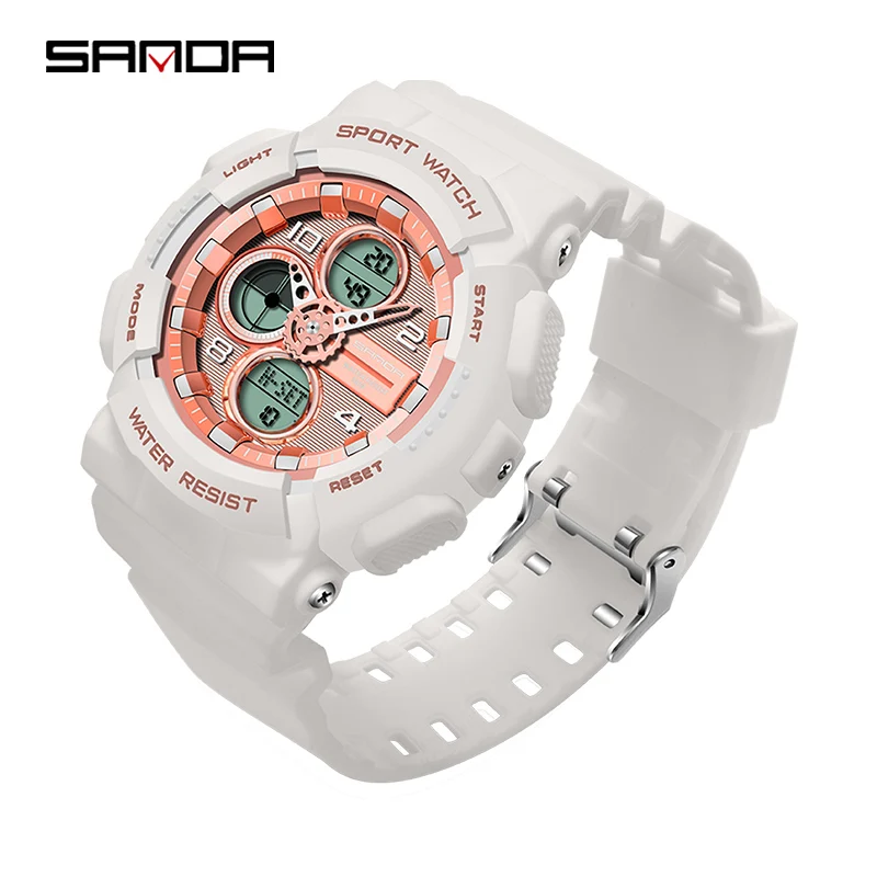 SANDA New Luxury Women Sport Digital Watch Multifunction Waterproof Watches Digital Ladies Clock Casual Relogio Feminino 6027