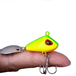 1PCS 6g/10g/17g/25g Rotating Metal VIB With Spoon Fishing Lure Spinner Sinking Pin Crankbait Sequins Tail Bass Baits Tackle