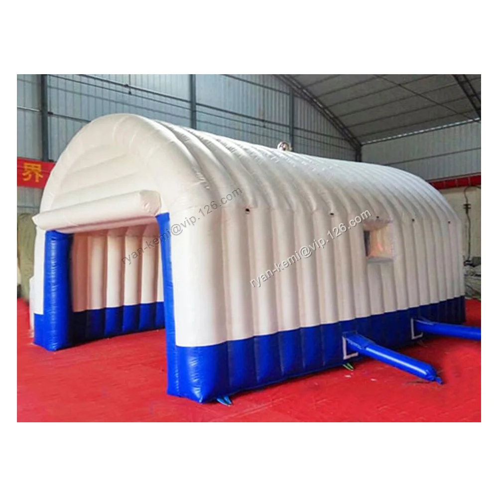 8mLx4mWx3.6mH สีขาว Inflatable อุโมงค์เต็นท์ Windows กลางแจ้ง Inflatable นิทรรศการรถยนต์ Shelter Marquee Trade Show กีฬาเต็นท์