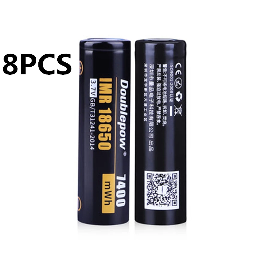 

8pcs/lot 100% Doublepow new original 18650 battery 3.7v 7400mWh 18650 rechargeable lithium battery flashlight battery