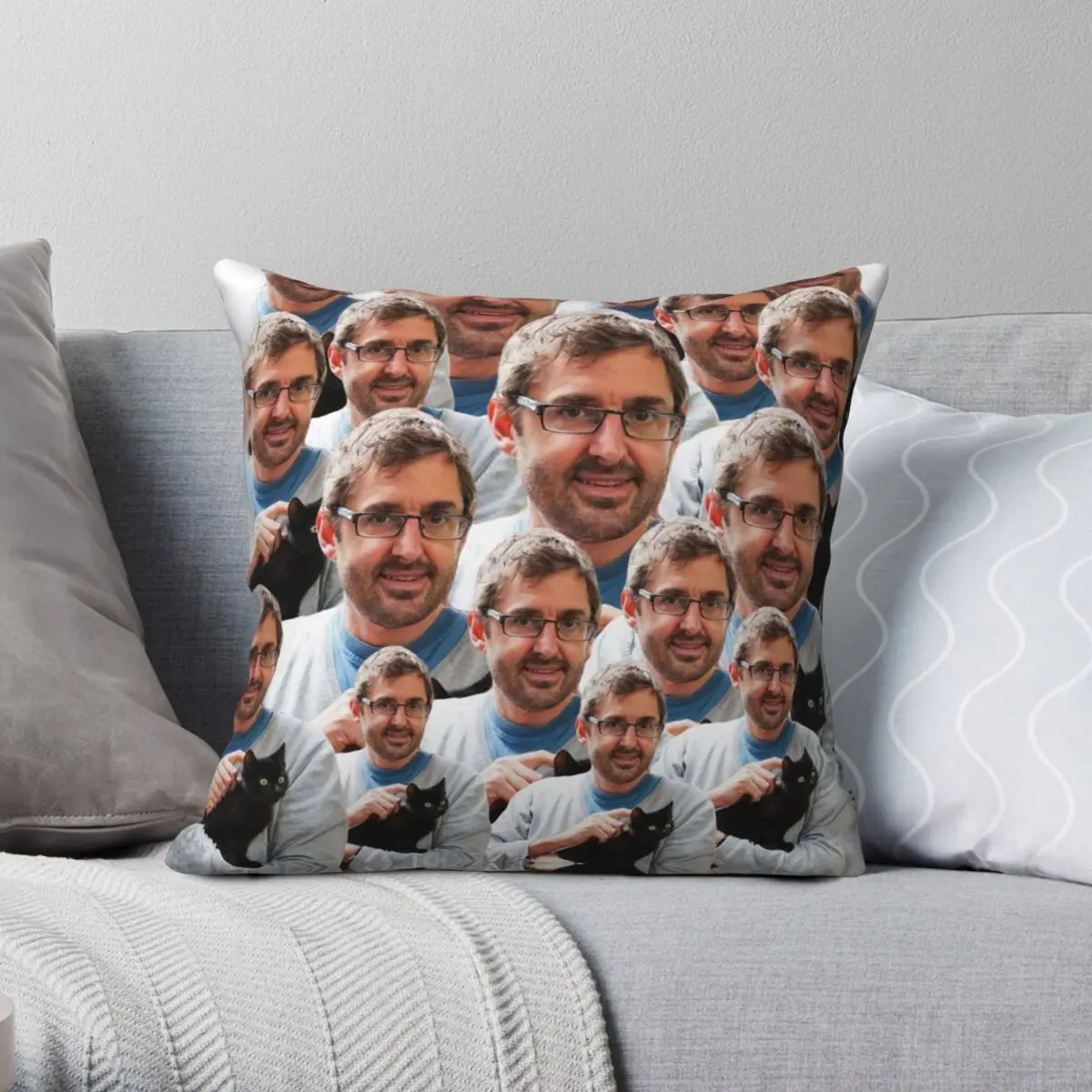 

Louis Theroux Kittens Square Pillowcase Polyester Linen Velvet Creative Zip Decor Sofa Seater Cushion Cover