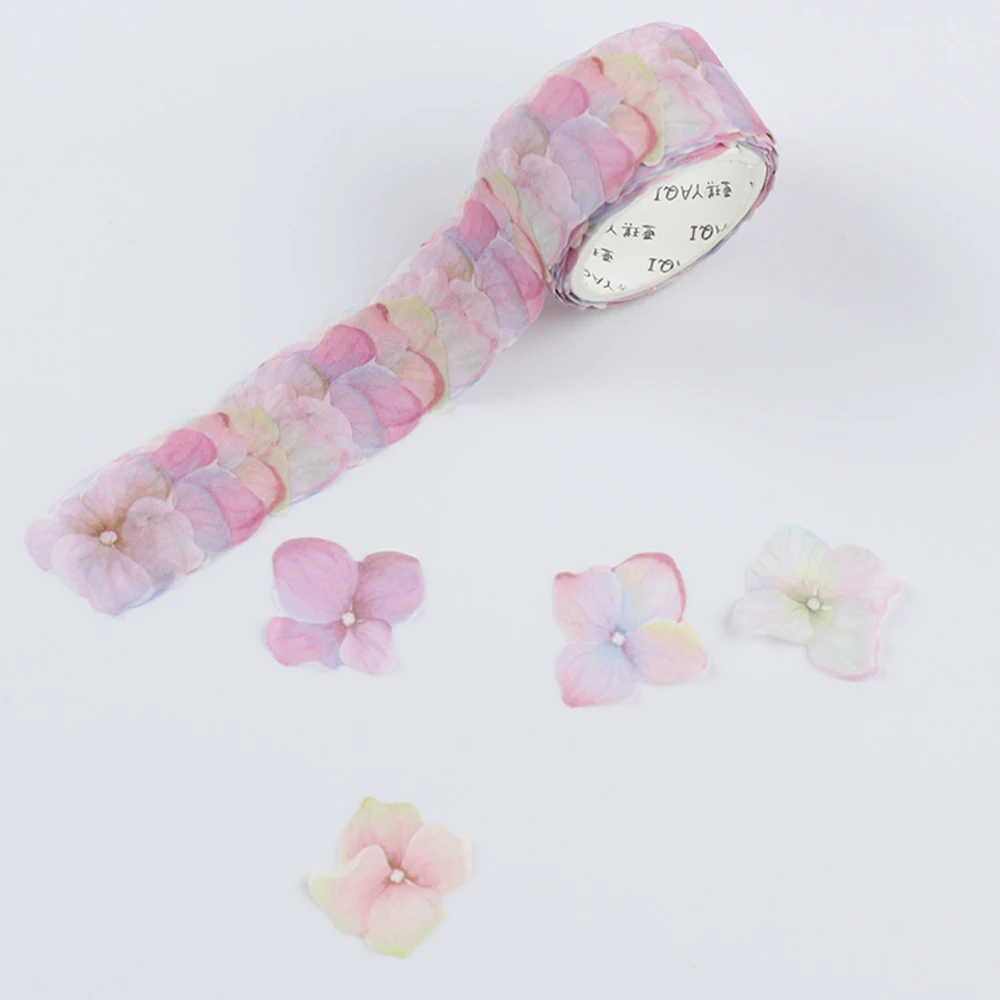 200PCS/Roll Flower Petals Washi Tape DIY Scrapbooking Diary Paper Stickers Roll Cute Adhesive Paper Tape Stationery Sticker