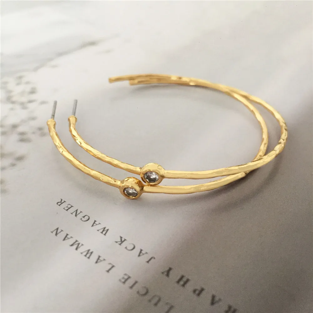 18K Gold Plate Hoop Earrings Women Trendy Gold Color Small Large Circle Hoop Earrings Punk Hip Hop Jewelry Accessories
