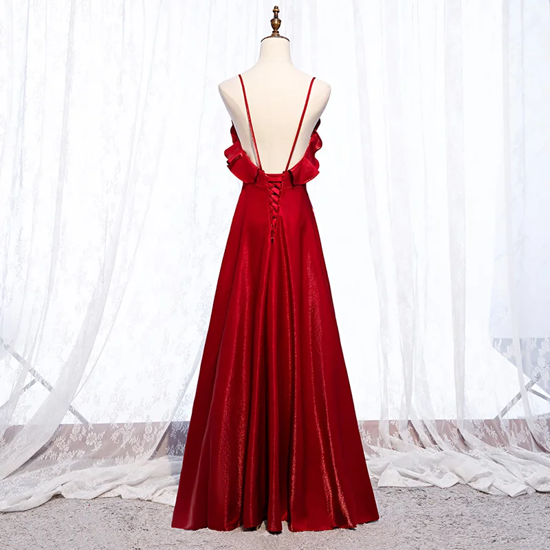 Vestido De Festa เซ็กซี่ Backless Burgundy ชุดราตรียาวชุดยาว A-Line ชุดราตรี 2020 แฟชั่น Robe De Soiree