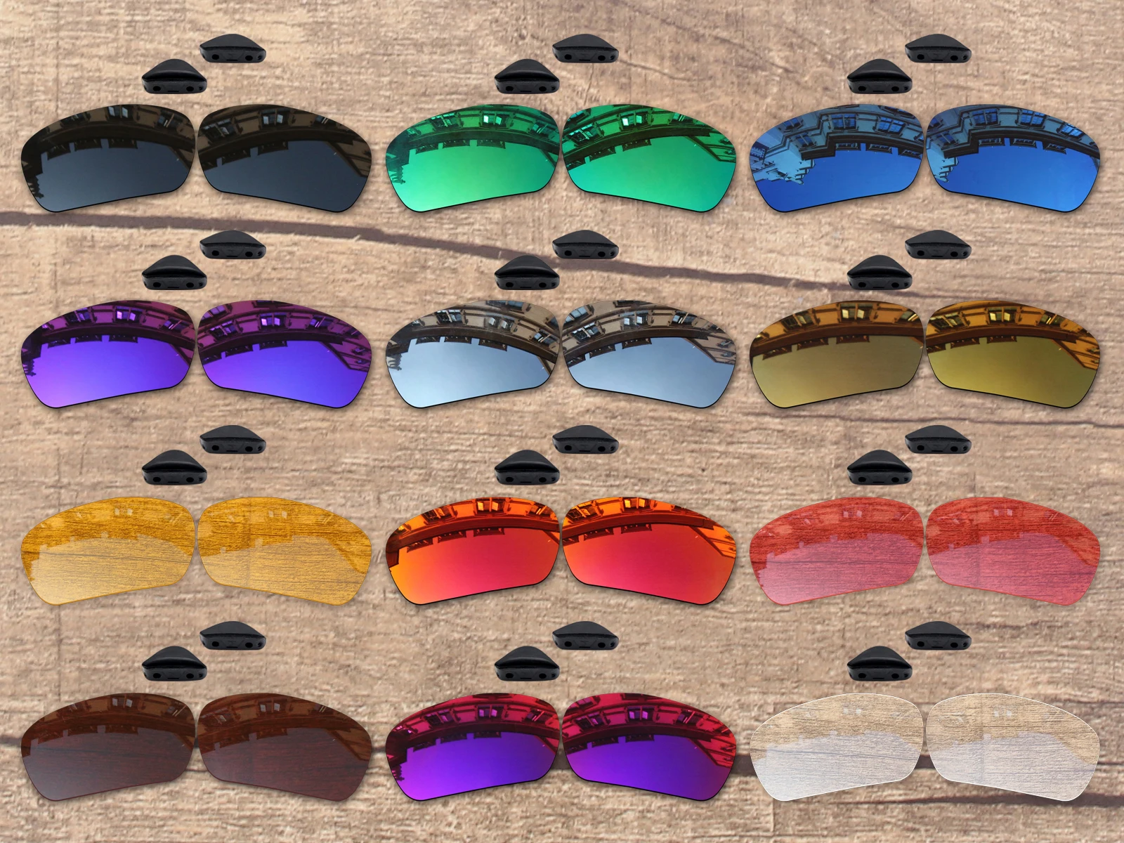 

Vonxyz 20+ Color Choices Polarized Replacement Lenses & Nose Pads for-Oakley Badman OO6020 Frame