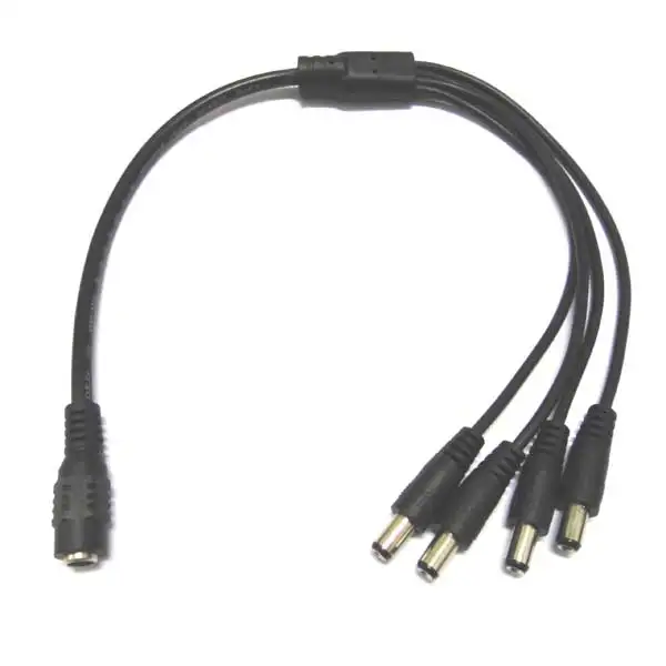 1 to 4 Power Splitter Cable 12V DC Cord 1 Female to 4 Male for cctv camera