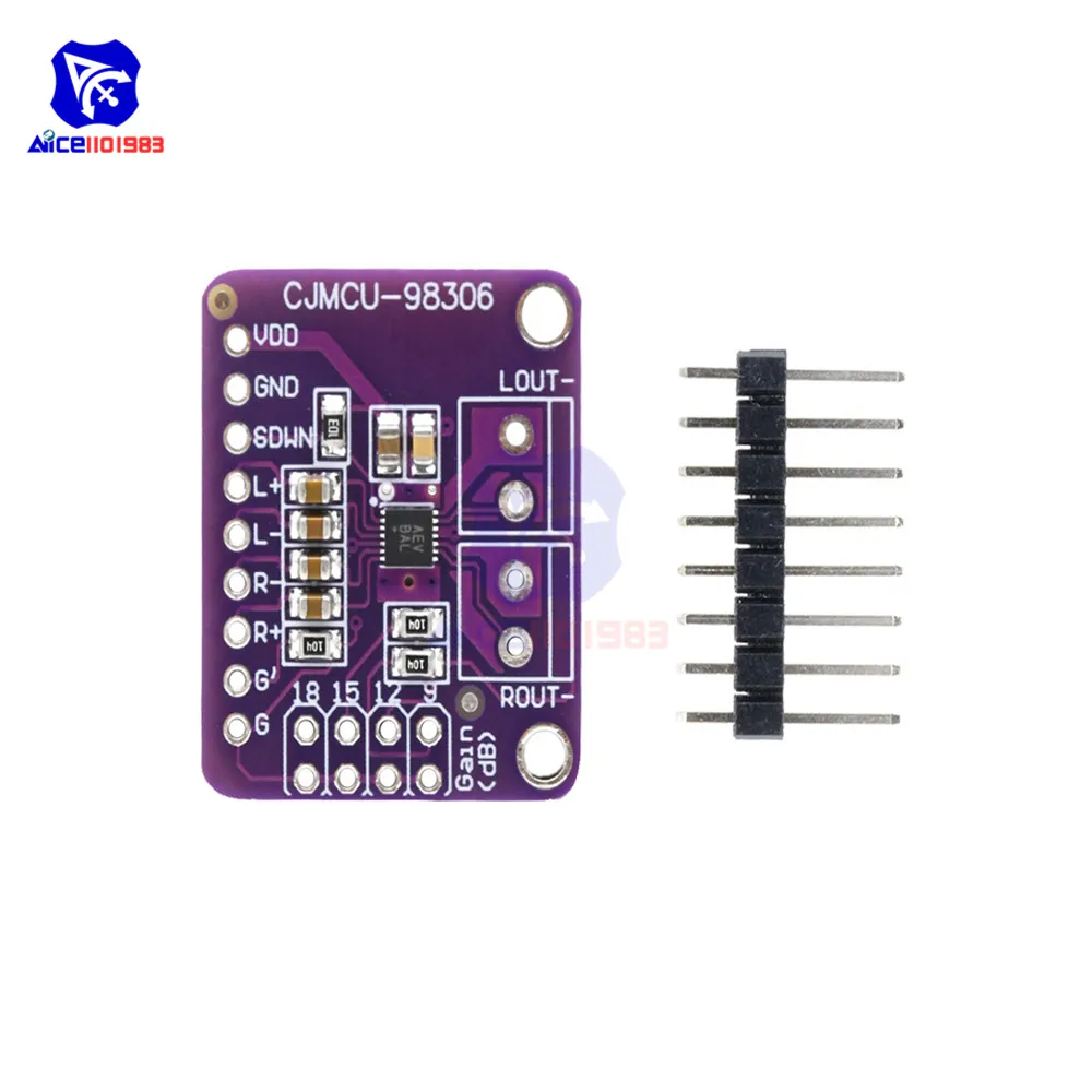 diymore MAX98306 Stereo Amplifier Class D Module A B Type 3.7Wx2 Audio Amplifer Board for Arduino CJMCU-98306