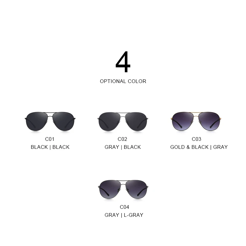 MERRYS DESIGN Men Classic Pilot Sunglasses Aviation Frame HD Polarized Sunglasses For Driving TR90 Legs UV400 Protection S8037