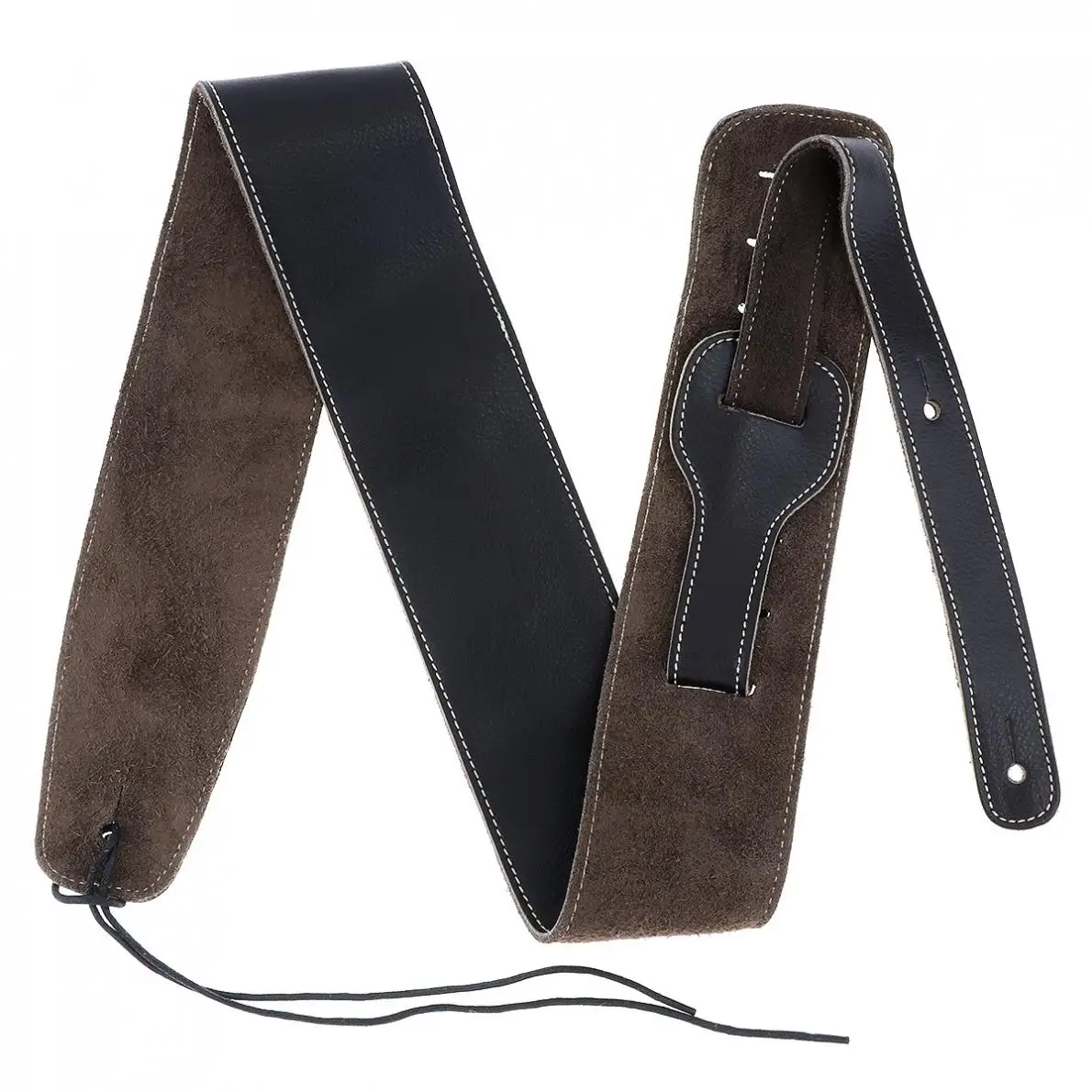 Guitar Strap Adjustable Genuine Leather Suede Cowhide Guitar Strap for Acoustic Electric Guitar Bass