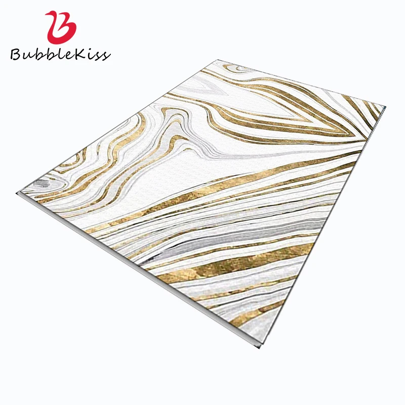 Bubble Kiss Carpet for Living Room European Style Abstract Gilt Line Pattern Bedroom Decor Rug Home Customized Bedside Mats New