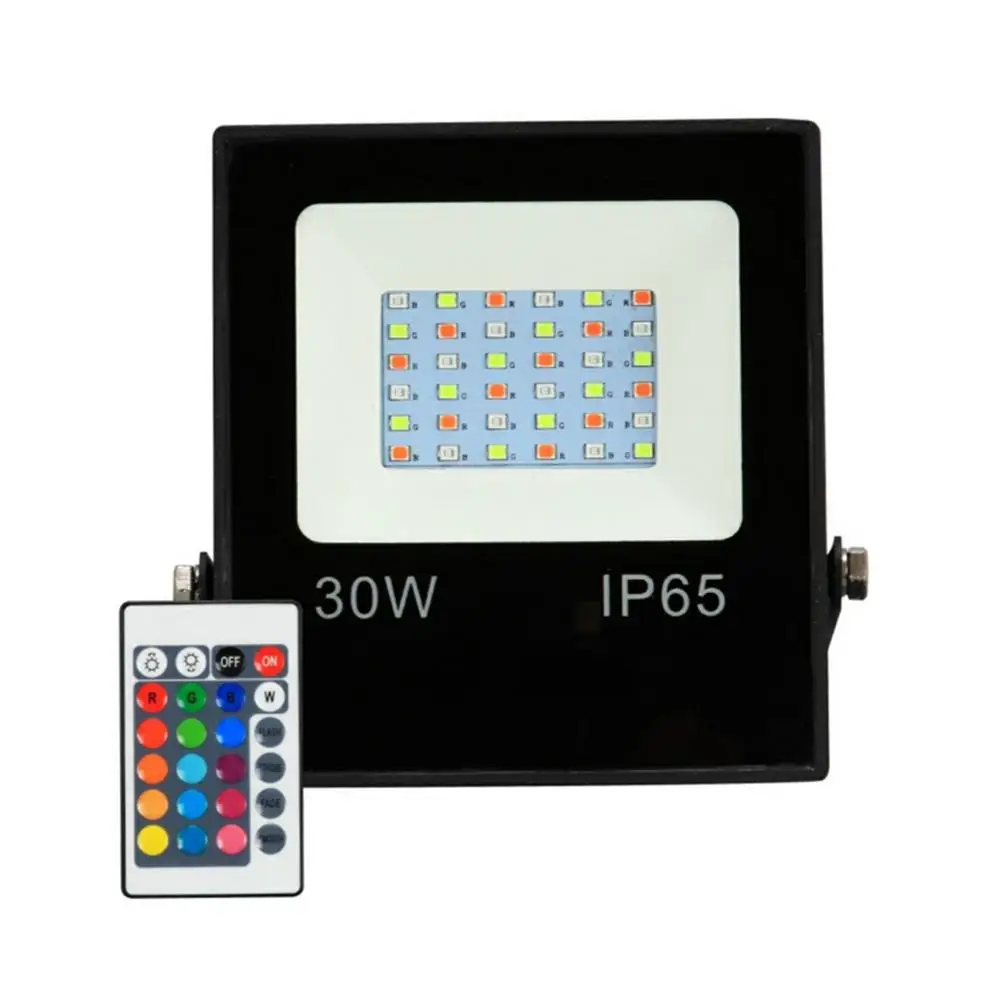 30W RGB LED Floodlight Colorful Waterproof Dustproof Outdoor Park Lawn Lamp Landscape Garden RGB Flood Light With Remote Control