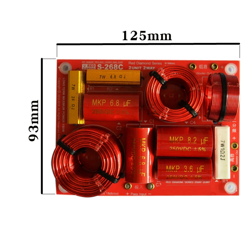 HIFIDIY LIVE  S-268C 2 Way 2 speaker( tweeter + bass ) Unit HiFi Speakers audio  Frequency Divider Crossover Filters