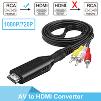 AV to HDMI Converter HDMI 1080P 720P for set-top box computer to TV cable three-color RCA Male Cable length 1m/3.2ft