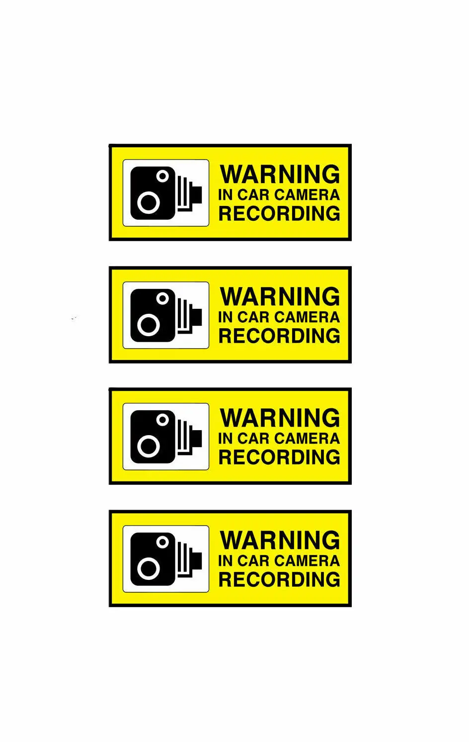 Warning Decals 4x Warning In Car Camera Recording decal Security Dash sticker ps Set 4 Stickers PVC Vinyl Reflective Stickers