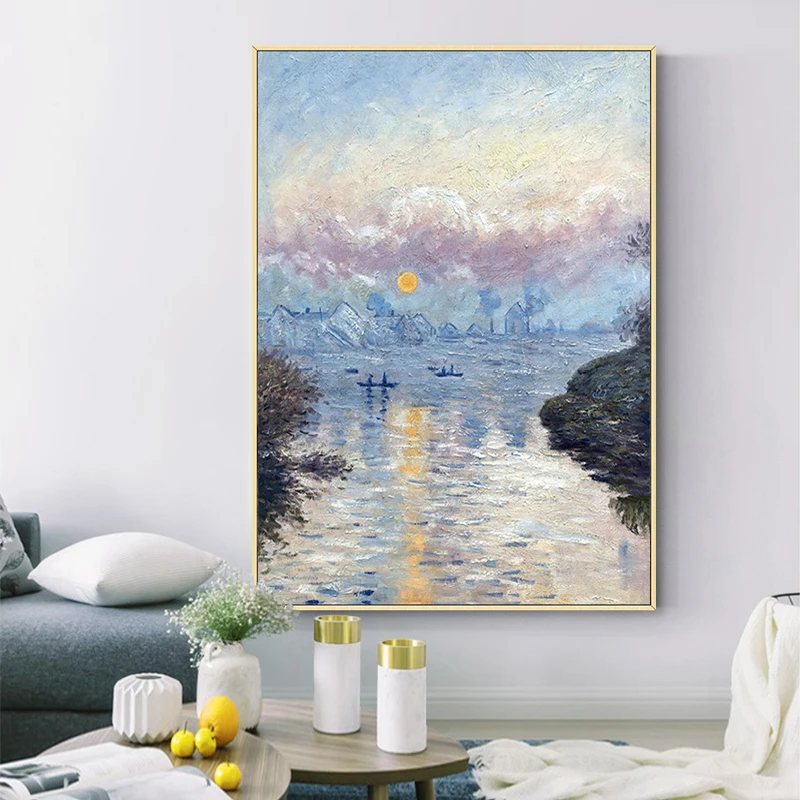 EECAMAIL 5D DIY Full Diamond Painting No Frame Sunrise Impression Modern Luxury Porch Corridor Diamond Embroidery