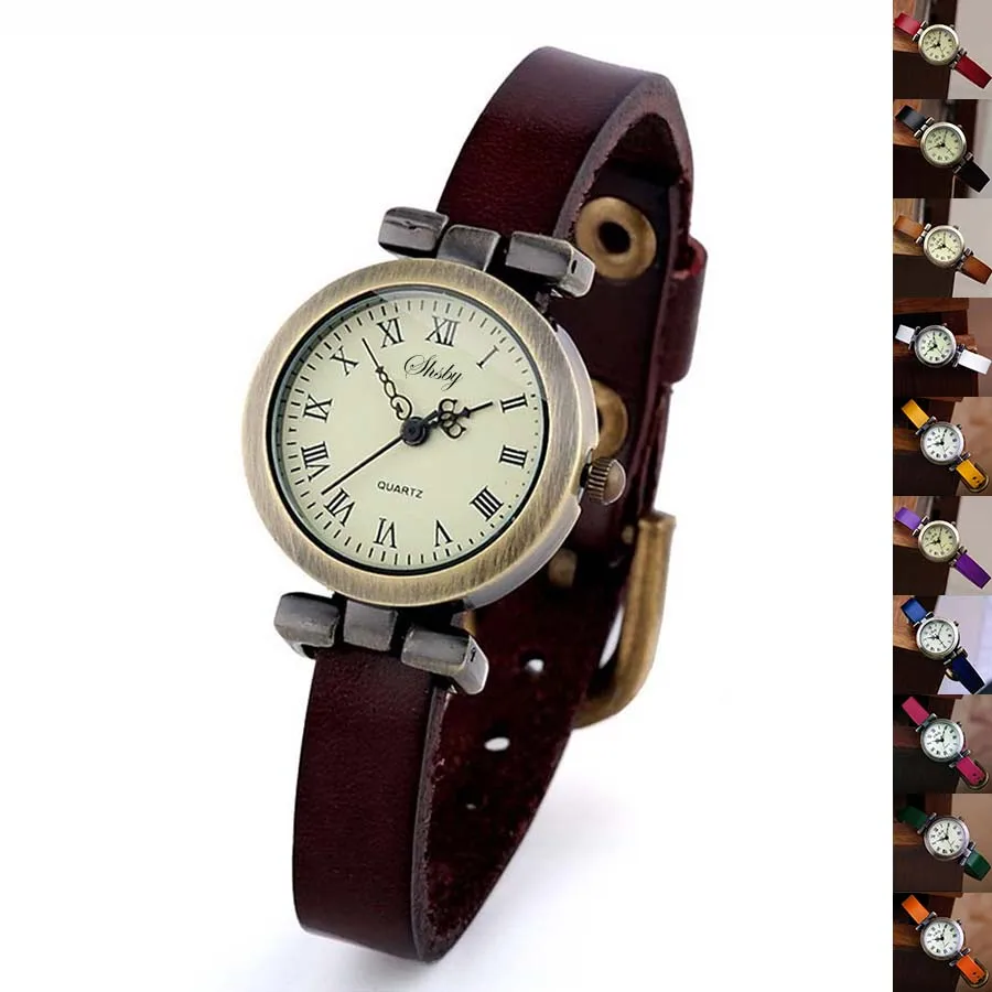 Shsby New Fashion Hot-Selling Cow Leather Female Watch ROMA Vintage Students Watch Women Dress Watches 11 Watches Wholesale