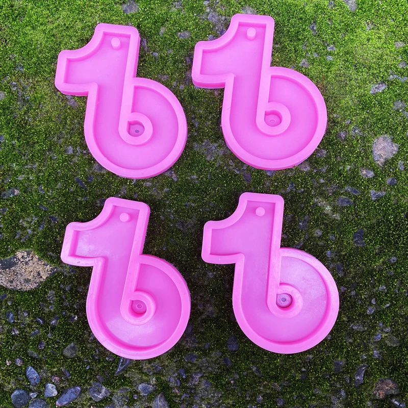 Silicone Resin Keychain Mold Musical Note Keychain Silicone Mold Hole DIY Chocolate Handmade Ice Cream Cupcakes Cake Decoration