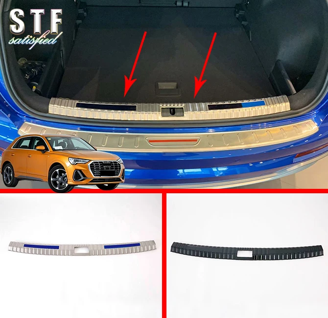 Stainless Steel Interior Rear Bumper Sill Protector For Audi Q3 2019 2020 Car Accessories Stickers