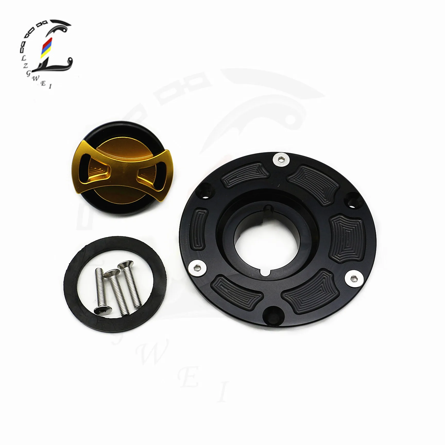 Motorcycle Gas Fuel Tank Cover For Kawasaki Ninja250 Ninja300 Ninja 300 Z-250 Z300 Z Aluminum CNC Keyless