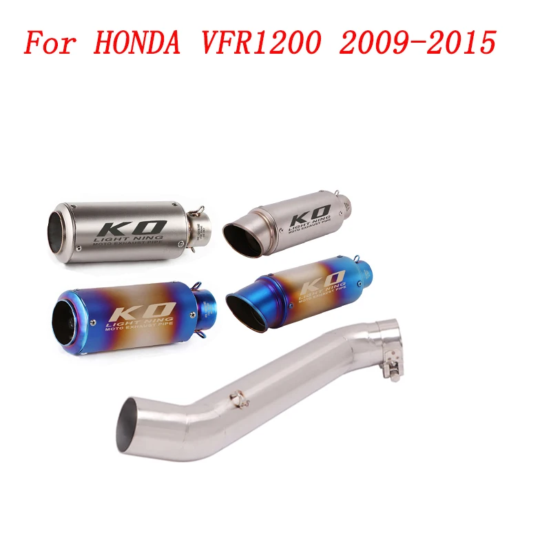 

Slip On Motorcycle Exhaust Middle Link Tube And 51mm Vent Pipe Stainless Steel Exhaust System For HONDA VFR1200 2009-2015