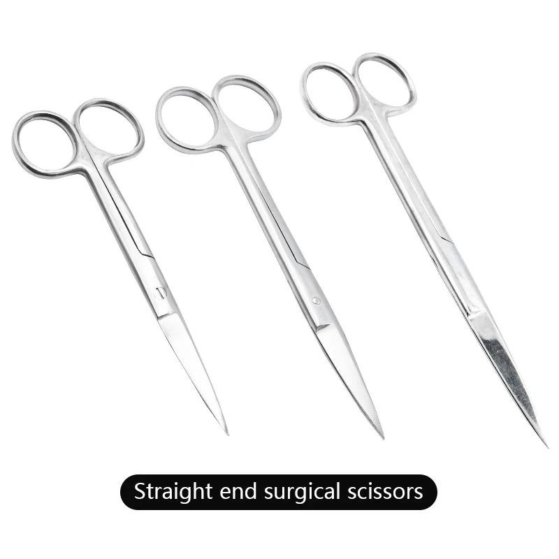 14cm/16cm/18cm Medical Stainless Steel Veterinary Surgical Scissors Straight Curved Tip Head Pet Animals Farming Tools