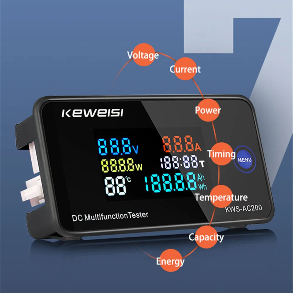 Digital Voltmeter KWS-DC200 Ammeter KWS Power Energy Meter AC Wattmeter Electricity meter with Reset Function DC 0-200V 0-100A