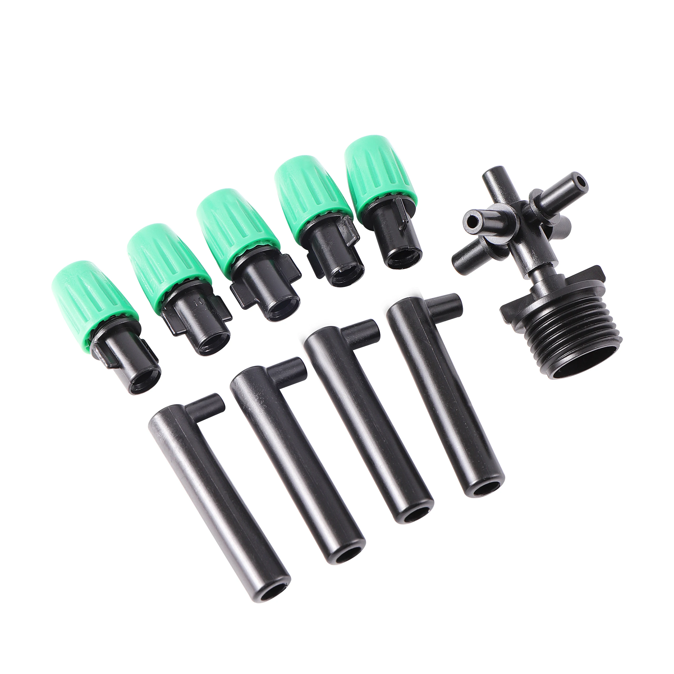 Garden Irrigation Misting System Watering Atomizing Sprayer With Water Fittings 5-Way Fogger Nozzles Cooling Humidify Supplies