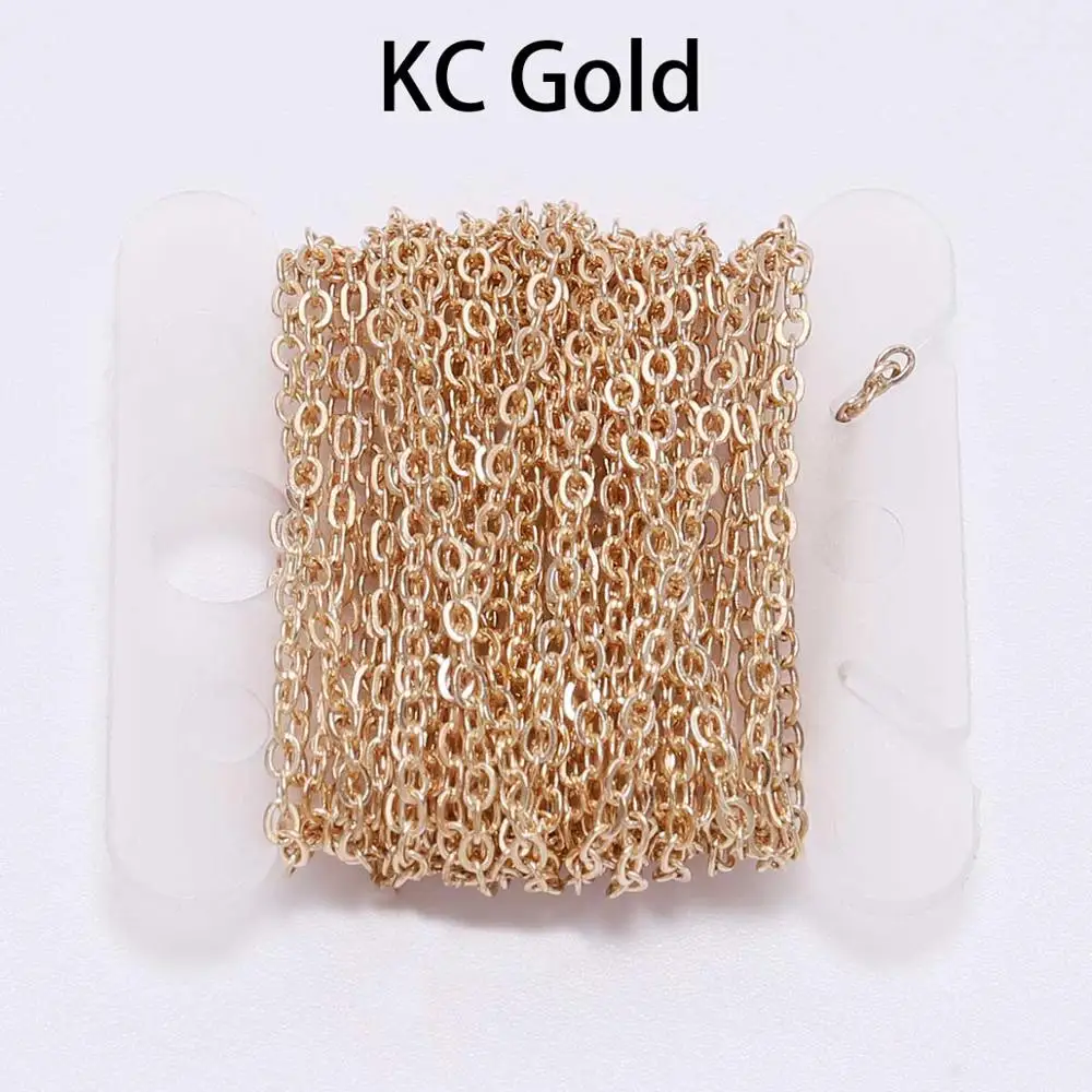 Copper Oval Link Necklace Chain, Gold Plated for DIY