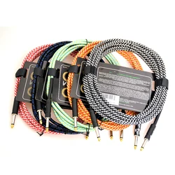 Guitar Cable Bass Electric Box Audio Cable Guitar Noise Reduction Line Color Braided Shielded Cable 3 /6/10/15/20meters