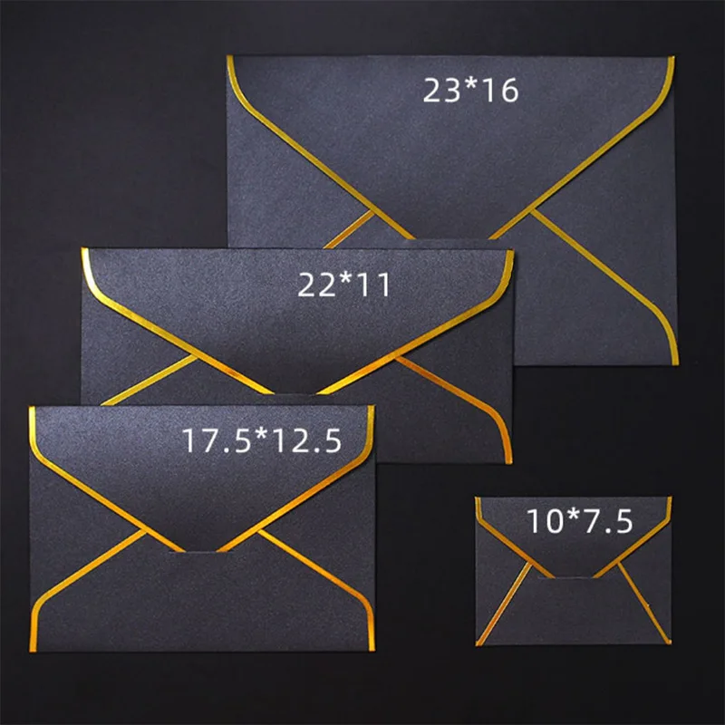 10pcs/set Retro Gold Stamping Envelopes Creative  European Business Envelope Letter Paper Envelope Wedding Invitation