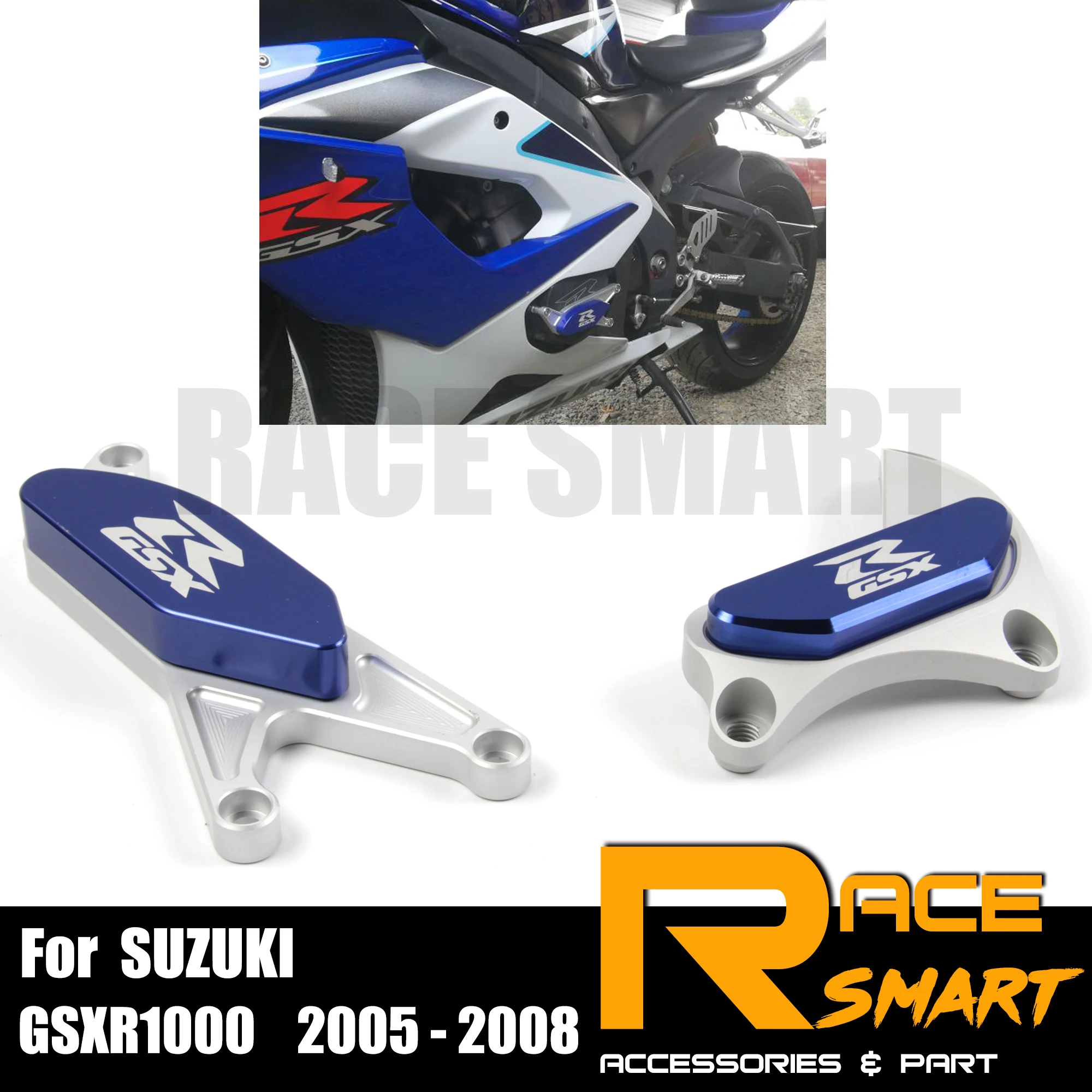 CNC Frame Sliders Crash Pad Falling Protector Guard For SUZUKI GSXR600 2004 - 2005 Engine Protection Sliders Cover GSXR 600 1000