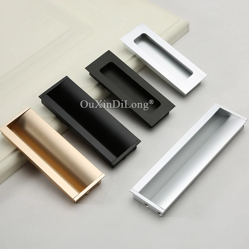 10PCS European Recessed Hidden Cabinet Door Handles Cupboard Wardrobe Closet Kitchen Drawer Bookcase TV Cabinet Pulls Handles