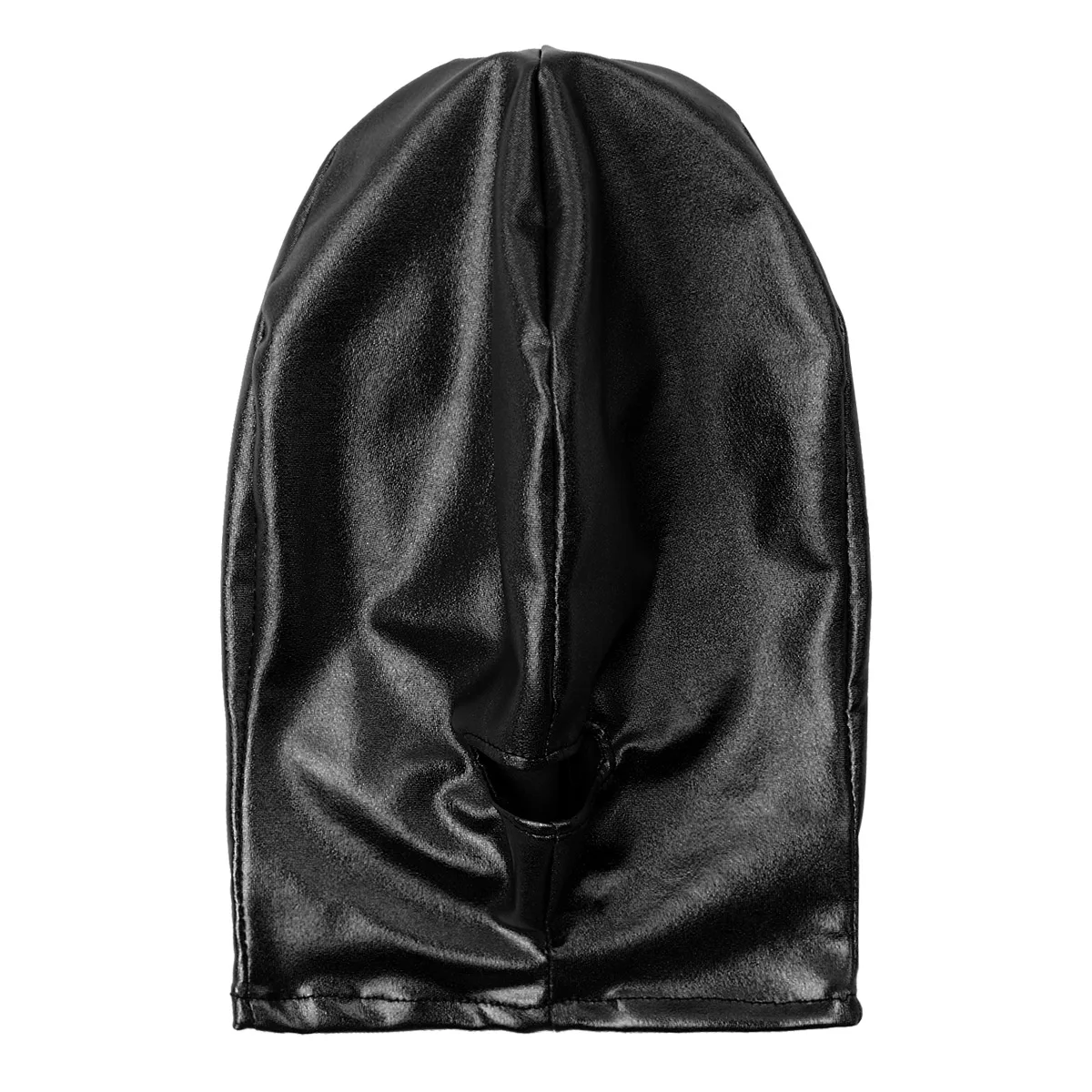 Masque facial de Cosplay unisexe pour hommes et femmes, en Latex métallique brillant, trou de bouche ouvert, couvre-chef complet, capuche pour Costume de jeu de rôle
