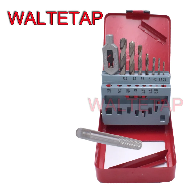 

HSS Metric Hand Tap M3 M4 M5 M6 M8 M10 M12 Twist Drill 2.5 3.3 4.2 5 6.8 8.5 10.2 Wire tap wrench Screw Thread Taps and Drills